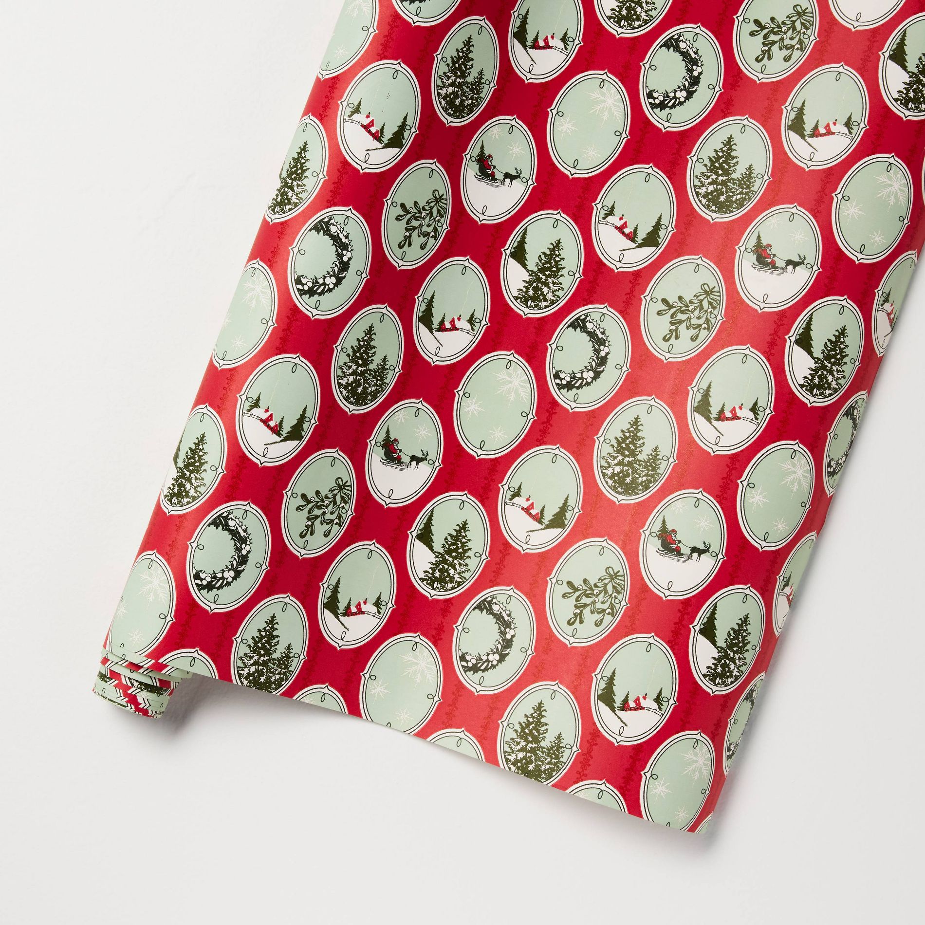 30 sq ft Christmas Icons Wrapping Paper Red - Hearth & Hand™ with Magnolia