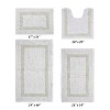 Hotel 4 PC Bath Rug 100% Premium Cotton Tufted Weave Two Tone Reversible Bathroom Rug, Super Soft Absorbent, Machine Washable Bath Mat - 2 of 4