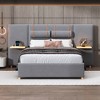 Full/Queen Size Velvet Upholstered Platform Bed with USB Charging Ports, Big Headboard Bed with 2 Bedside Pillows and Shelves 4Q-ModernLuxe - 2 of 4