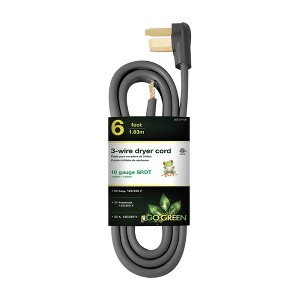 GoGreen Power GG-27106 6ft 3-Wire Dryer Cord, 30 Amps, 6 Ft - 1 of 4