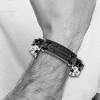 Black Bow Jewelry Stainless Steel & Black Plated Cross I.D. Bike Link Bracelet, 9 Inch - 4 of 4