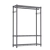 Kumasinova Heavy-Duty Rolling/Freestanding Coat Racks,Carbon Steel Coat Rack with 3-Tier Adjustable Shelves,Clothes Rack with/without Side Hooks - 2 of 4