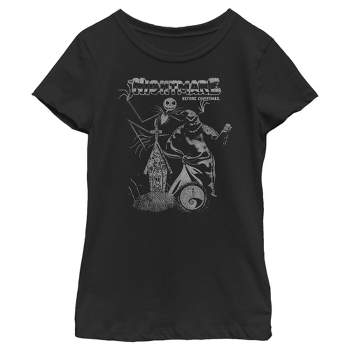 Girl's The Nightmare Before Christmas Jack and Oogie Boogie Distressed T-Shirt