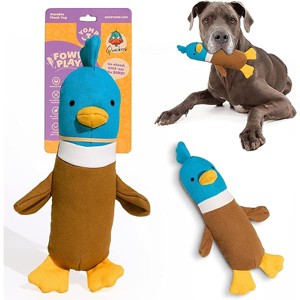 Plush Duck Dog Toy – Durable Stuffed, No Squeaker Dog Toys with Natural Canvas and Crinkle Paper – Interactive Stuffed Animal for Dogs (Quacker) - 1 of 1
