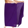 LA LEELA Men's Casual Vacation Pareo Sarong Wrap One Size Violet Solid - 2 of 4