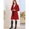 INSPIRE CHIC Women's Winter Stand Collar Button Down Mid Long Outerwear Pea Coat with Belt - 4 of 4