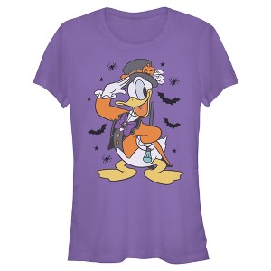 Juniors Mickey & Friends Donald Duck Master Outfit Bats and Spiders T Shirt - 1 of 2