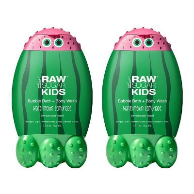 Raw Sugar Kids' Bubble Bath + Body Wash - Watermelon Lemonade - 12 fl oz
