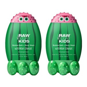 Raw Sugar Kids' Bubble Bath + Body Wash - Watermelon Lemonade - 12 fl oz - 1 of 2