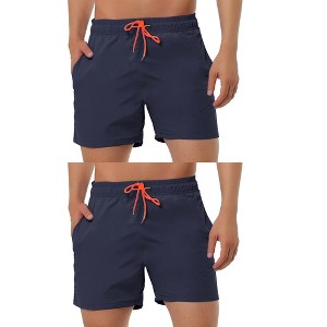 Lars Amadeus Men's Solid Color Lightweight Summer Surfing Beach Swim Shorts 2 Packs - 1 of 4