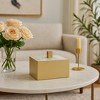 Decorative Square Storage Box with Lid for Living Room Decor - Versatile Decor Box for Jewelry, Keepsake, and Storage Accents - 4", White - 2 of 4
