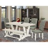 HomeStock 6-Pc Rectangle Natural Oak Finish Solid Wood Top Dining Table with 1-Bench, 4-Chairs - 2 of 4