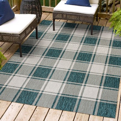 JONATHAN Y Sabine Traditional Farmhouse Bold Gingham Indoor/Outdoor Area Rug