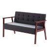 Solid Wood Loveseat, Modern 2-Seater Sofa with Tufted Back & High-Density Foam Cushion, 49"x24.4"x29.1"H - 3 of 4