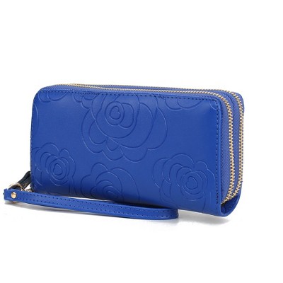 MKF Collection Ellie Genuine Leather Flower-Embossed Women’s Wristlet Wallet by Mia K