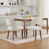 Wooden Dining Chairs Set of 2, Fabric Upholstered Farmhouse Chairs with Hollow-Out Design & Curved Backrest, Solid Wood Legs-- Frevyn - 3 of 4