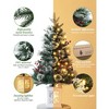 Jojoka 3ft Pre-Lit Christmas Tree, Artificial Xmas Trees with 78 Warm White Lights, Lightbox Base, Snow Flocked Xmas Trees for Home, Tabletop Decor - 2 of 4