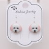 Bichon Frise White Puppy Dog Stud Earrings for Women Enamel Ginger Lyne Collection - 2 of 4
