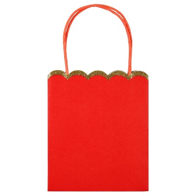 Multicolor Glitter Edge Paper Party Gift Bags