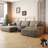 107" Cloud Plush Corduroy Modular U-Shaped Sectional Sofa with Left Chaise and Ottoman, Floor Design, No Assembly - 2 of 4