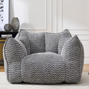 NicBex Modern Square Bean Bag Chair with Armrests, High-Resilience Lazy Sofa for Dorm, Living Room, Bedroom, Gray - 1 of 4