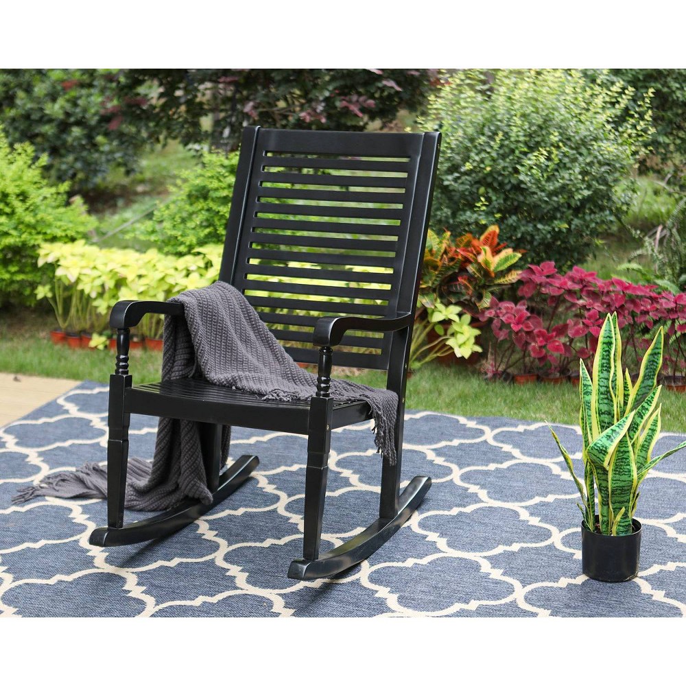 Outdoor Acacia Wood Rocking Chair Captiva Designs