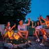 Sunnydaze Outdoor Heavy-Duty Steel Portable Fire Pit Ring with Die-Cut Stars and Moons - 36" - Black - 2 of 4