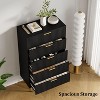 Modern Fluted 6 Drawer Dresser, Large Natural Wood Chest of Drawers with Gold Handles, Bedroom Storage Organizer, Stylish Dresser, White - 4 of 4