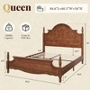 AMERLIFE Bed Frame, Solid Wood with 56" Arched Headboard, Wooden Slats Support,Traditional Poster Bed, Easy Assembly,No Box Spring Needed - 2 of 4