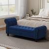 TiramisuBest 64.5" Velvet Storage Bed Bench - Tufted Chaise Lounge with Antique Nails, Khaki - 4 of 4