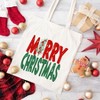 City Creek Prints Red And Green Merry Christmas Canvas Tote Bag - 15x16 - Natural - 2 of 2