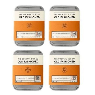 The Cocktail Box Co. Old Fashioned Cocktail Kit, Travel Cocktail Kits【4 Pack】Old Fashioned Kits w/ Muddler, Cocktail Sugar Cubes, Bitters