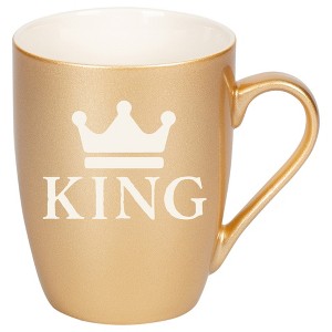 100 North Crown Royalty 10 Ounce Vegas Gold Metallic Finish, Comfortably Fits Your Hands, New Bone China Coffee Tea Cup Mug, King - 1 of 1