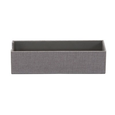 Silver Narrow Cardboard and Polyester Drawer Organizer
