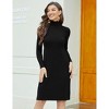 Clearlove Women's Bodycon Sweater Dress Slim Fit Turtleneck Long Sleeve Sweater Dress - 2 of 4