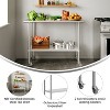 Flash Furniture Rawcliffe Portable Prep and Work Table with 18 Gauge Stainless Steel Top Shelf, Galvanized Steel Undershelf and 4 Casters w/ 2 Locking - 3 of 4
