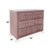 Pink Fabric 6-Drawer dressers with Side Metal Glide and Dovetail Drawers - 2 of 4