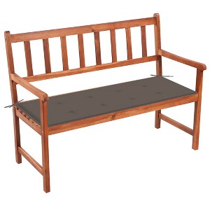 vidaXL Classic Outdoor Patio Bench with Cushion - Robust Solid Acacia Wood with Oil Finish, Taupe Cushion Include-Ideal for Patio, Garden, Backyard - 1 of 4