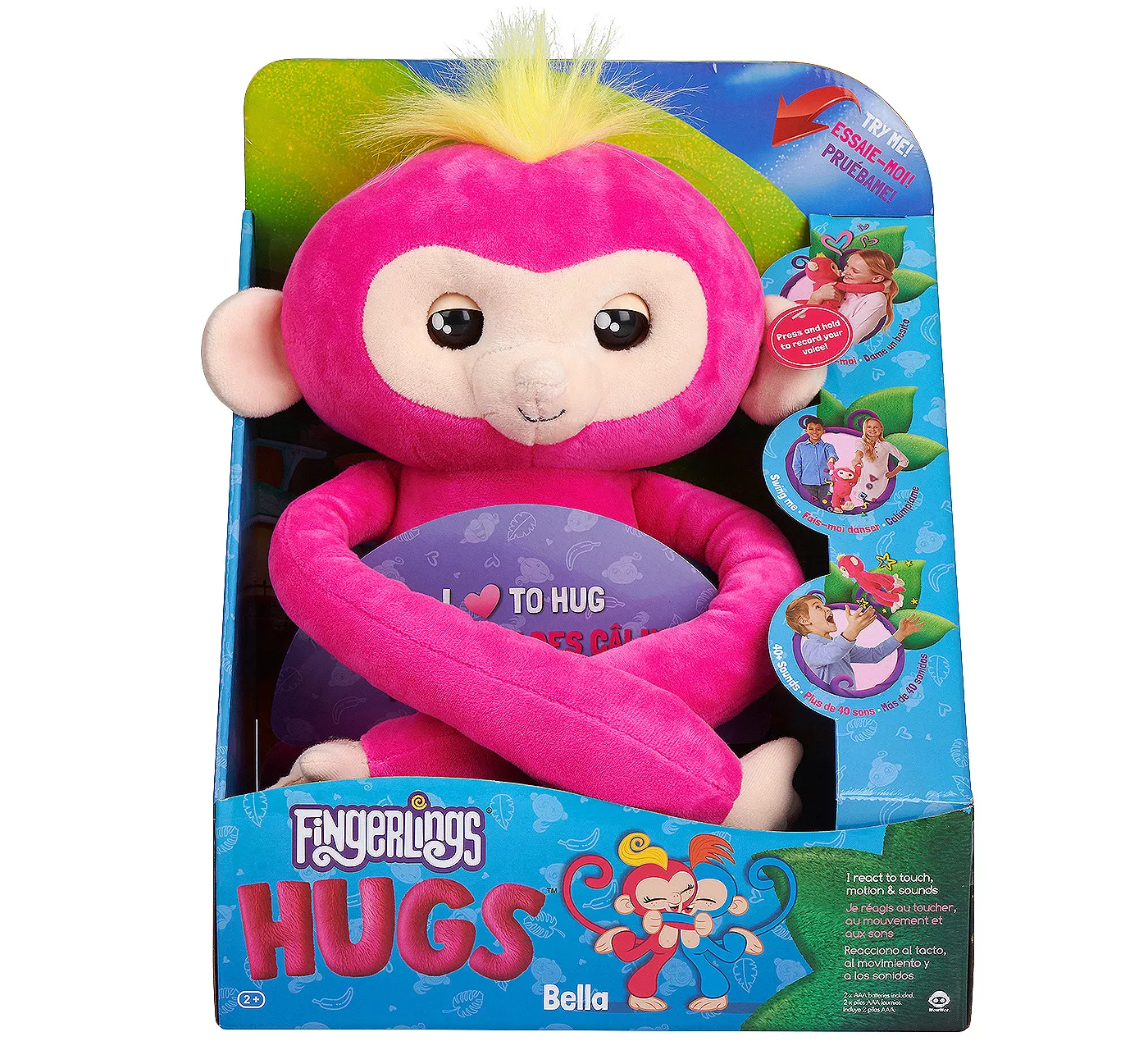Fingerlings HUGS - Bella - Friendly Interactive Plush Monkey - Pink - image 11 of 11