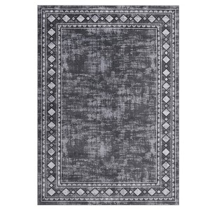 Washable Living Room Bedroom Bordered Geometric Area Rugs Indoor Contemporary Floor Carpet for Home Office - 1 of 4