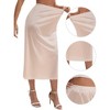 INSPIRE CHIC Women's Satin Soft Lace Trim Flared Hem Lightweight Solid Half Slip - 3 of 4