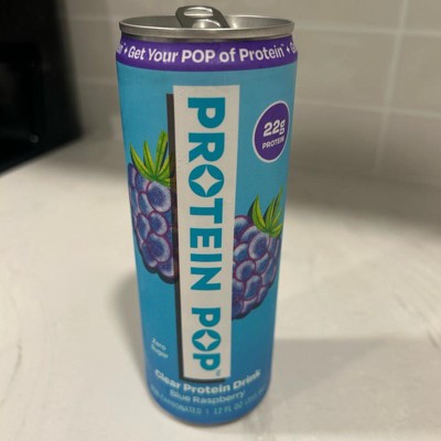 Protein Pop Blue raspberry Clear Protein Drink 12oz : Target