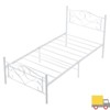 Twin Bed Frame with Headboard, Heavy Duty Metal Platform with Steel Slats, No Box Spring Needed,Noise-Free Design,Easy Assembly,White Bed for Bedroom - 4 of 4
