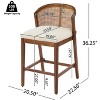 Christopher Knight Home Mansoor Rattan and Rubberwood Upholstered Counter Stools (Set of 2) - 3 of 4