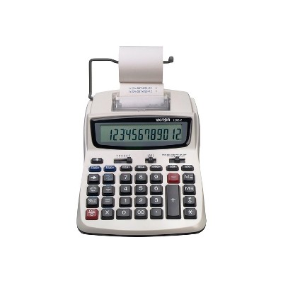 Victor 1208-2 Two-Color Compact Printing Calculator Black/Red Print 2.3 Lines/Sec 12082