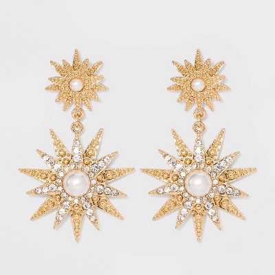 SUGARFIX by BaubleBar Celestial Drop Earrings - Gold