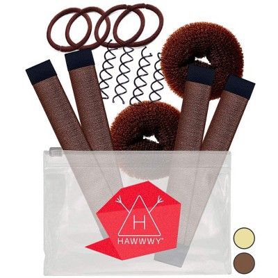 Hawwwy Hair Bun Maker 2 Donuts,2 Magic Snap & Roll, 4 Spin Pins - 12 ...