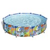 Bestway Steel Pro 10 Foot x 26 Inch Above Ground Round Backyard Swimming Pool with 1,073 Gallon Water Capacity and Colorful Animal Graphics - image 3 of 4
