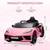 12V Kids Ride On Car, Sports Licensed Corvette Electric Car Toy for Toddles, with Remote Control, Visual Dashboard, LED Lights, Music, for Kids 3-10 - 2 of 4