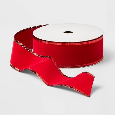 2" Velvet Ribbon Red 100ft - Wondershop™